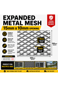 Flattened Expanded Aluminium Mesh Panels 15x10 DELIVERED - Sheets - 900x600mm - Rigid 2mm thick Diamond