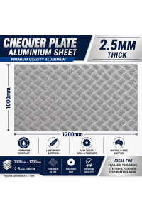 2.5mm Aluminium Chequer Plate Sheet 1000x1200 DELIVERED