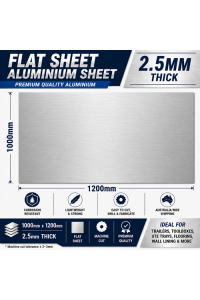 2.5mm Aluminium Standard Flat Sheet 1000x1200 DELIVERED