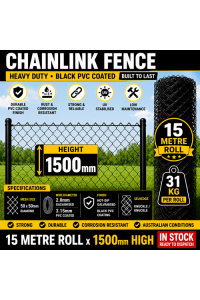 ChainMesh fences - Chain link DELIVERED  15m long x 1500H Chainlink Chain mesh